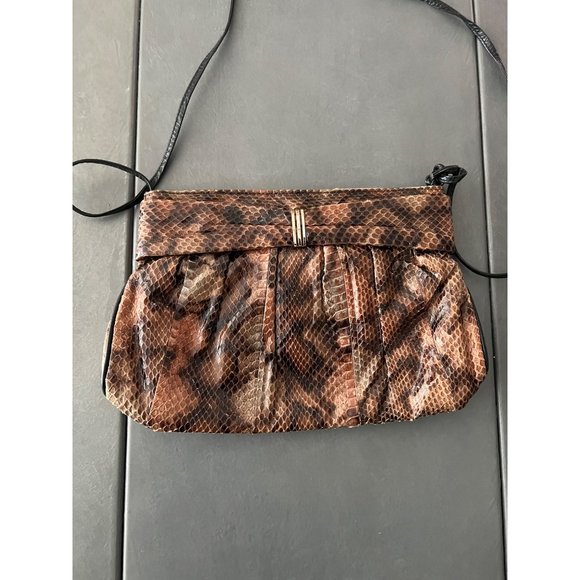 Vintage J. Renee Brown Python Shoulder Bag - Picture 2 of 7